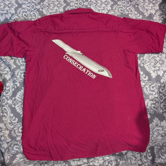 Red Kap Other - Russian River Brewery Men's Casual Button Down Shirt - Burgundy
